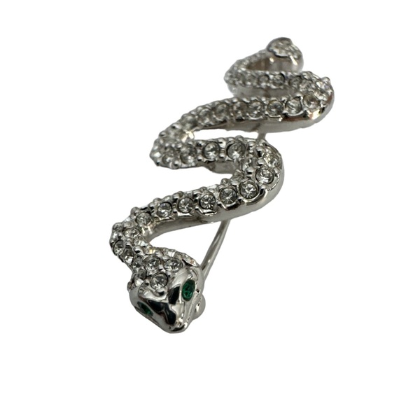 Vintage SWAROVSKI Snake Brooch Signed Swan Crystal Rhinestone Retired - Picture 3 of 10